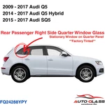 Fits 2009-2017 Audi SQ5 Passenger Rear Right Side Quarter Glass Window Tinted New. Price: $320.00.