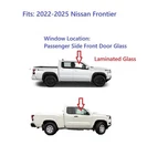 Fit 22-25 Nissan Frontier Passenger Right Side Door Window Glass Laminated New. Price: $170.00.
