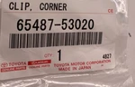 Genuine Parts 65487-53020 Clip, Corner Protect 2005-2023 Toyota(qty :9) New. Price: $31.92.