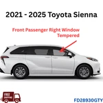 For 2021-2025 Toyota Sienna Passenger Right Side Front Door Window Glass Tmpr New. Price: $156.00.