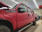 08-12 Ford F250 Sd Pickup Driver Left Front Door Assy Vermillion Paint Code F1 Used. Price: $410.00.