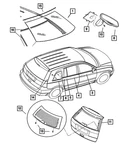 Genuine Mopar Quarter Window Glass Right 68002082AA New. Price: $51.11.
