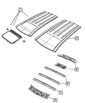 Genuine Mopar Roof Rear Header 5076971AC New. Price: $43.83.
