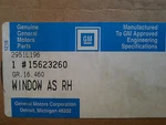 Gm 15623260 Bravada Jimmy Blazer S10 1991 92 Right Rear Vent Glass DV07753Y New. Price: $59.95.