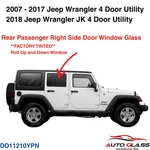 Fits 2007-2017 Jeep Wrangler 2018 Jk Passenger Side Right Rear Door Window Glass New. Price: $77.90.