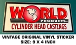 World Products Cylinder Head Castings - Vintage Original Vinyl Decal Sticker Used. Price: $9.40.