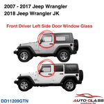 Fits 2007-2017 Jeep Wrangler 2018 Jk Driver Left Side Front Door Window Glass New. Price: $65.99.