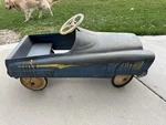 Garton Vintage Blue Mark Metal Pedal Car Used. Price: $700.00.