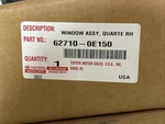 2014-2019 Toyota Highlander Rear Right Passenger Quarter Window 62710-0E150 Oem New. Price: $135.00.