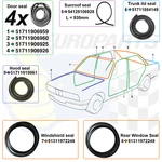 Bmw E30 Sedan 9-PC Weatherstrip Set Doors/sunroof/trunk/front&rear Windows/hood New. Price: $338.00.