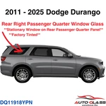 Fits 2011-2025 Dodge Durango Passenger Right Side Quarter Glass Window Tinted New. Price: $118.00.